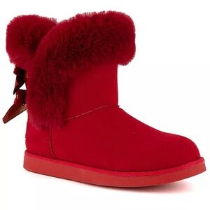 NWOT Juicy Couture Vibrant Red Faux Fur Boots 
US Size 7